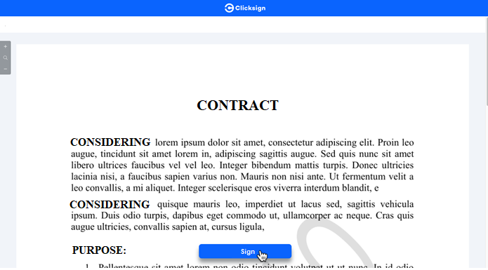 Ejemplo de SoftExpert Documento com ClickSign